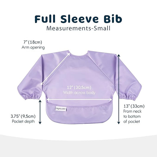 Tiny Twinkle Long Sleeve Bib for Babies & Toddlers – 2 Pack Waterproof Smock Bibs for Eating – Machine Washable & Mess-Proof, Baby Feeding Essential & Shower Must-Have (Mermaid,6–24M)