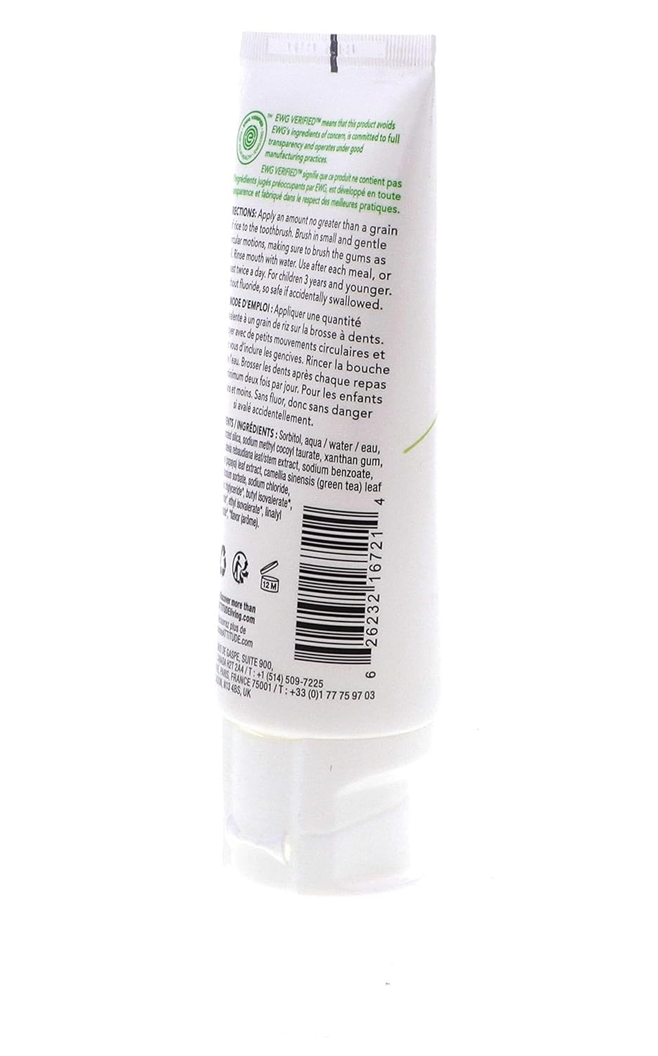 ATTITUDE Baby & Child Fluoride-Free Training Toothpaste, Natural, Vegan & EWG Top Scoring, Strawberry, 2.5 Oz (16721) (Pack of 2)