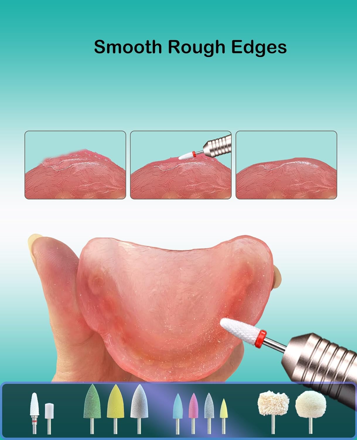 Cordless USB Mini Polisher, Portable Repair & Reline Kit for Edge Trimming, Relining Adjustment, Cracks Repair, and Surface Finishing, 11 Polishing Heads and Travel Case Included