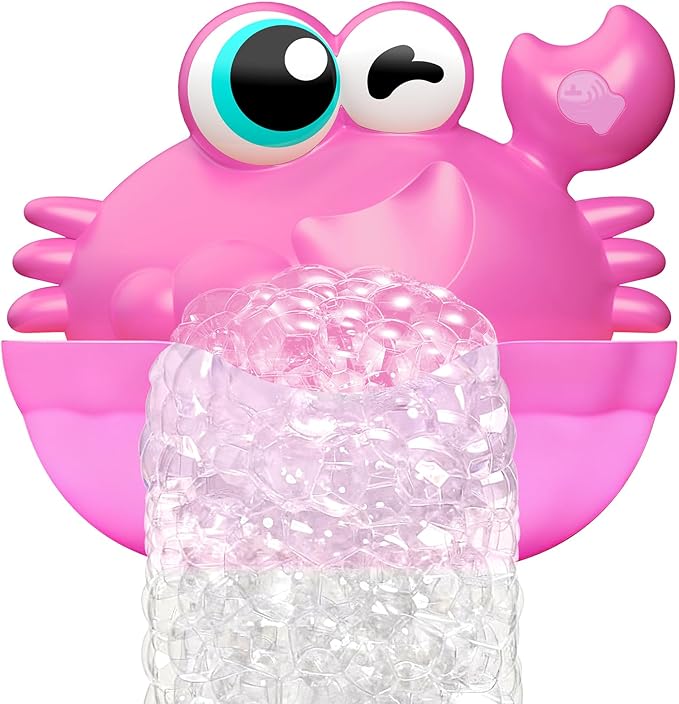 Light Up Crab Bath Bubble Maker Bathroom Toys for Kids Ages 1-3 4-8,Bath Bubble Machine with Colourful Light Toddler Bathub Toy Gifts for Kids