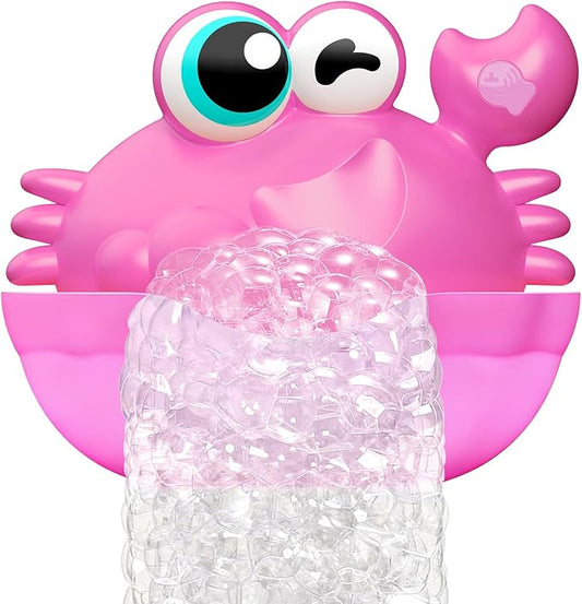Light Up Crab Bath Bubble Maker Bathroom Toys for Kids Ages 1-3 4-8,Bath Bubble Machine with Colourful Light Toddler Bathub Toy Gifts for Kids