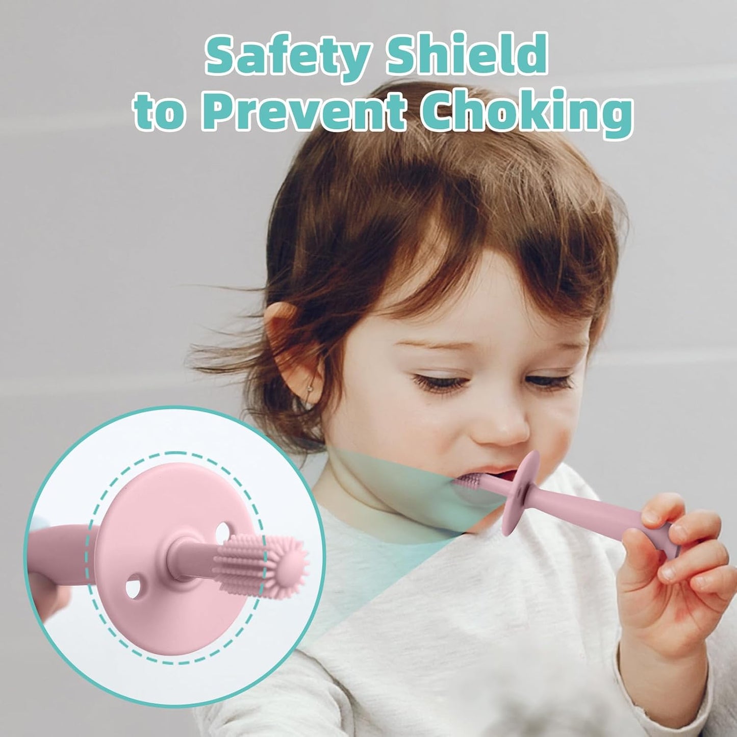 BumbleBee 360° Silicone Toothbrush & Finger Toothbrush Set - Soft Silicone Toothbrush for Baby, Infant Toddler - Baby Training Toothbrush Set Oral Care Kit - Pink Purple