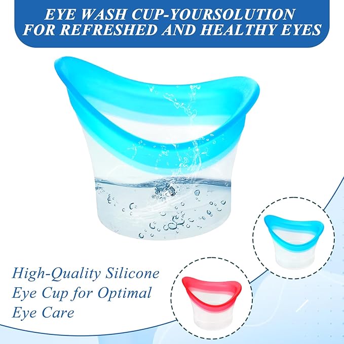 4pcs Eye Wash Cup Eye Wash Bath Kit Silicone Eye Cleaning Cup for Eye Rinse Portable Eye Care Tool Reusable Eye Cleaner for Quick Refresh & Relief Tired Eyes Cleaning Eye Dust Makeup Irritants