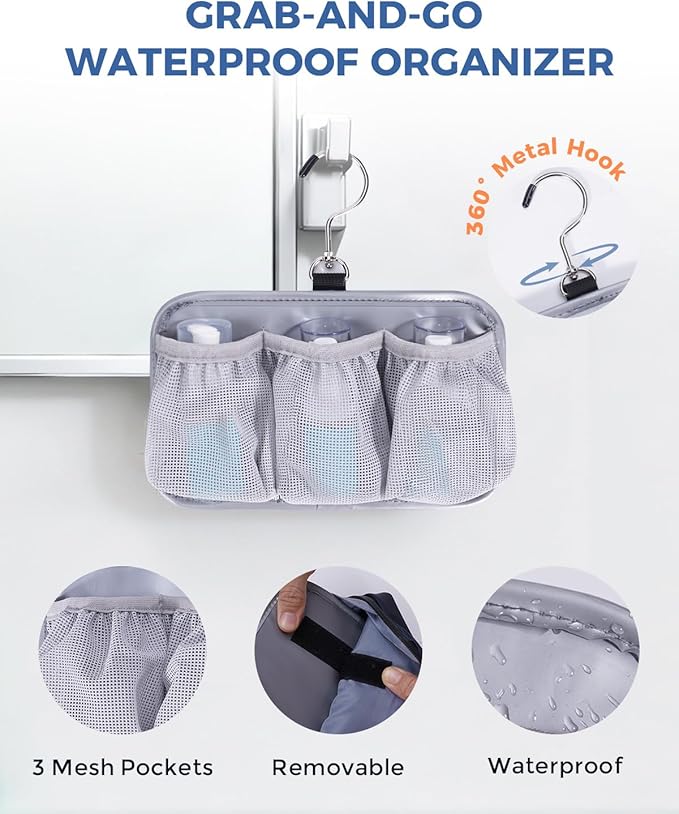 WANDF Toiletry Bag for Men, PU Leather Travel Organizer with Detachable Waterproof Hanging Pouch, Open-Flat Dopp Kit Shaving Bag with Wet Pocket for Travel Toiletries Accessories (Black)