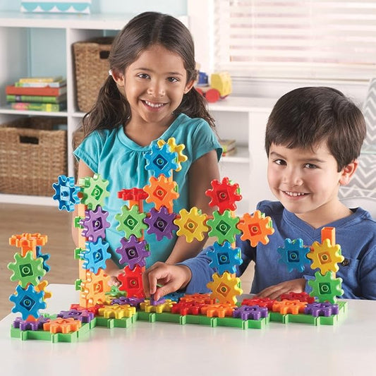Learning Resources Gears! Gears! Gears! 100-Piece Deluxe Building Set - Ages 3+, Preschool Building Sets, Gears Toys for Kids, STEM Toys for Toddlers, Construction Toy Set