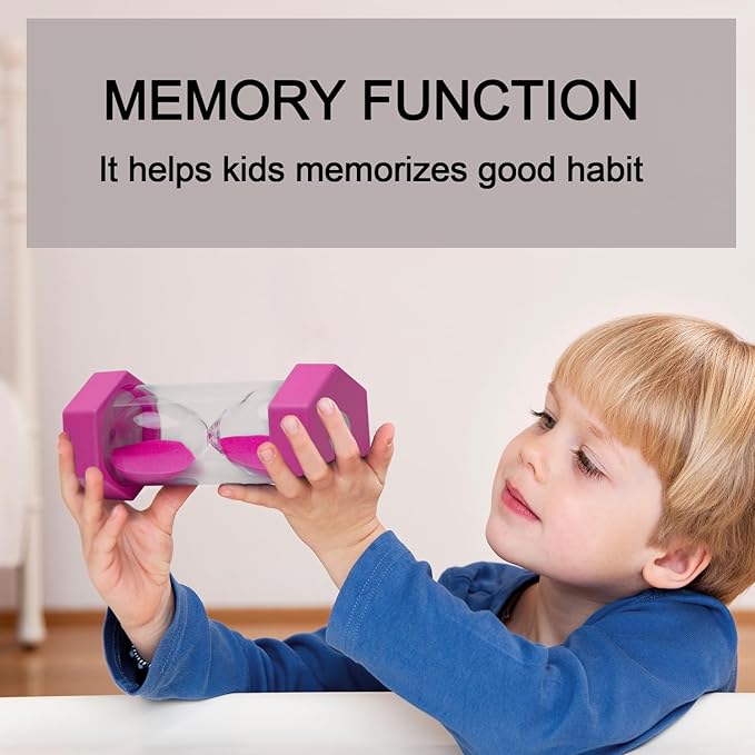 10 Minutes Sand Timer, Hourglass Timer, Sand Clock for Kids, Colorful Sand Watch, Sandglass Timer, Visual Timer for Home Office Kitchen Decor (Pink)