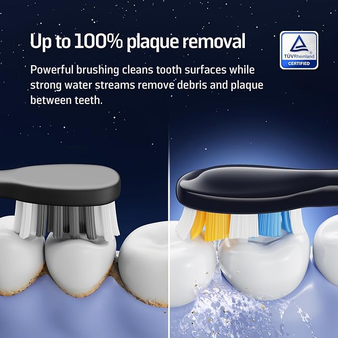 Soocas NEOS II Refresh Set - Electric Toothbrush with Water Flosser, Sonic Electric Toothbrush for Adults, Portable for Travel, Deep Clean for Implants & Braces, Healthier Gums, Dark Violet