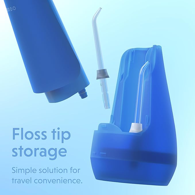 Ordo Water Flossers for Teeth, Cordless IPX7 Waterproof Oral Irrigator, 3 Pressure Settings, Portable, Rechargeable Electric Sonic Flosser, Dental Professional Recommended, Arctic Blue