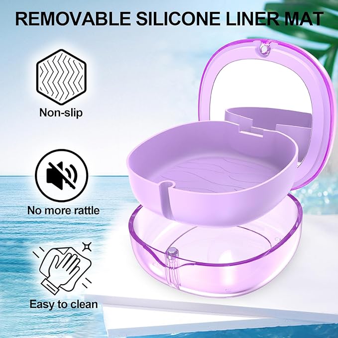 Braces Retainer Container Case with Mirror, Aligner and Retainer Holder Case Mouthguard Storage Container for Night Guard, Clear Aligner, Orthodontic Supplies with Removal Tool, Chew and Travel Brush