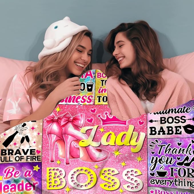 Boss Lady Blanket Supervisor Manager Gifts for Women,Boss Lady Office Decor Boss Throw Blankets,Boss Lady Appreciation Day Gifts for Bosses Female 50"X40"