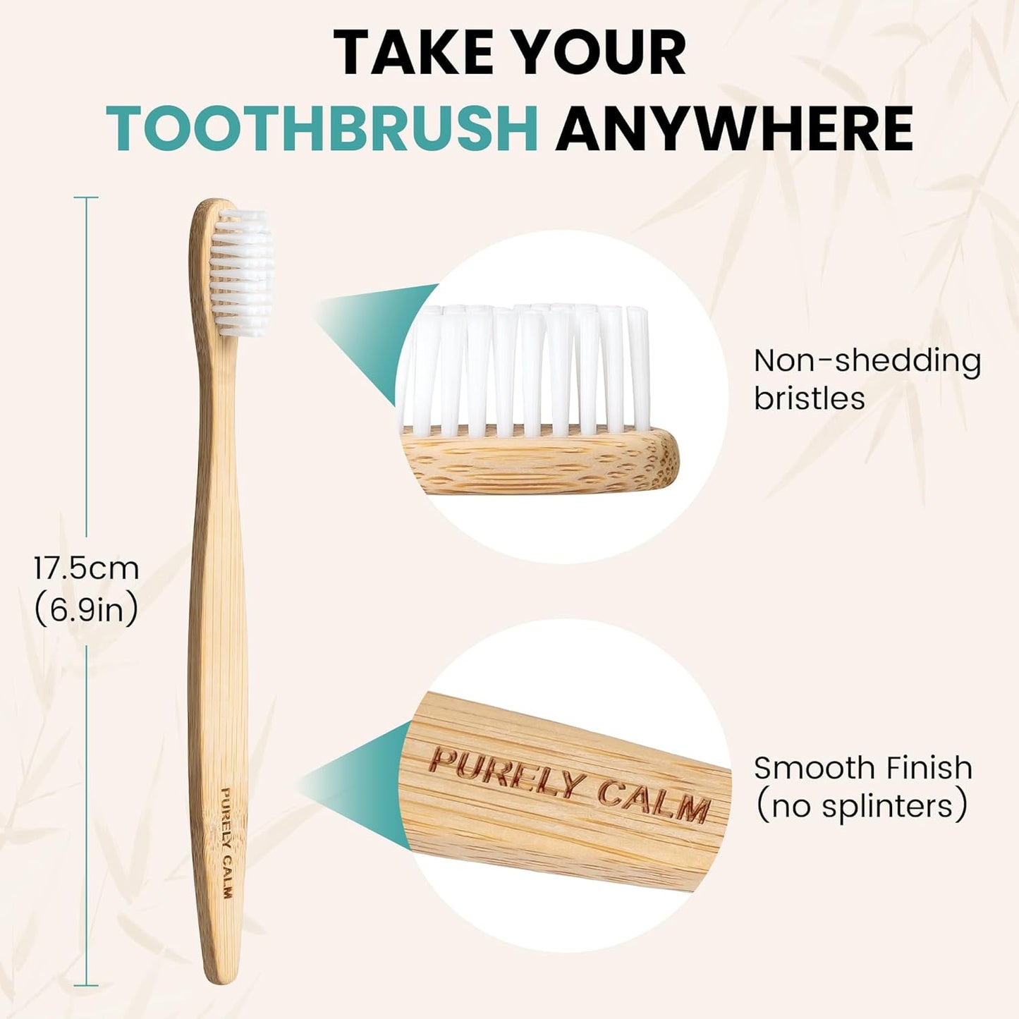 Bamboo Toothbrushes Set – 10-Pack (8 Standard + 2 Charcoal Bristle) – 2 Dental Floss as a Bonus - Eco-Friendly, Biodegradable Soft Bristle Toothbrush, Wooden Toothbrush for Adults & Kids