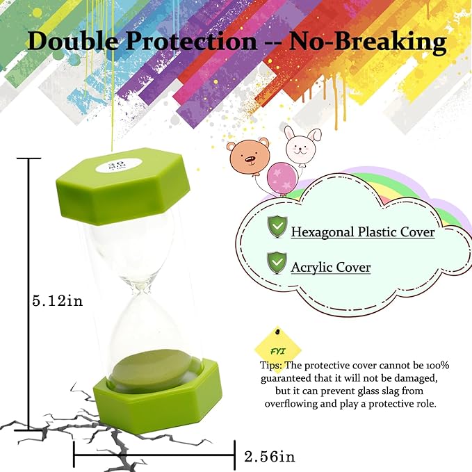 Sand Timer, Hourglass Sand Timer, Kitchen Timer Digital for Cooking, Clock Timer, for Games, Classroom, Kitchen, Toothbrush Timer, Decoration, 30 Minutes, Green