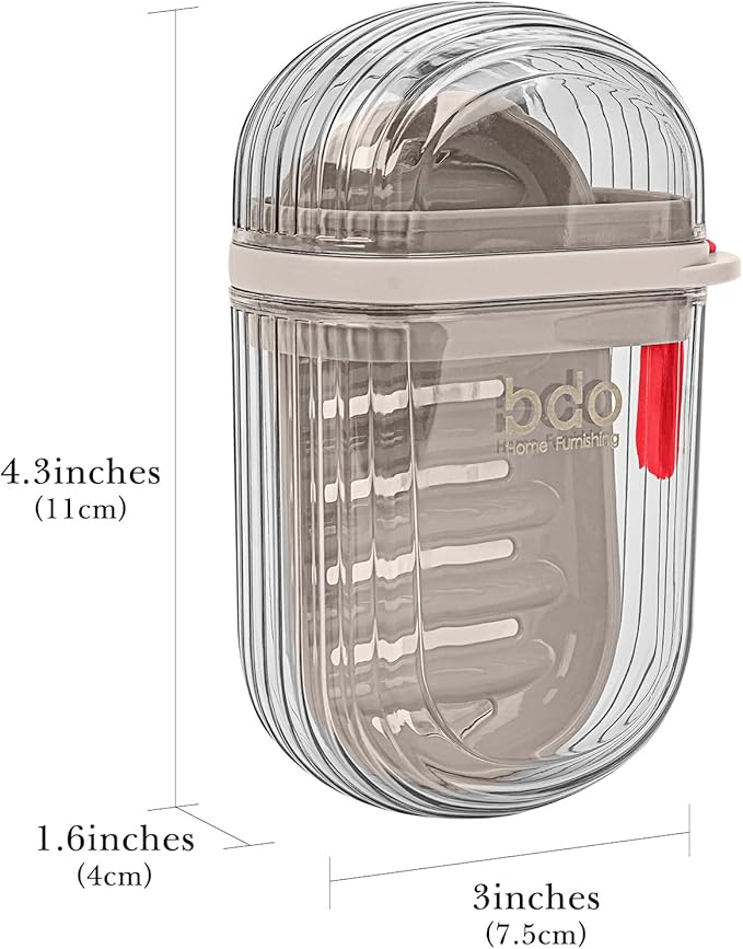 2 Pack Travel Soap Case, Leak Proof Bar Soap Holder with Drainer Tray, Portable Soap Dish Container for Shower, Gym, Camping & Travel (Clear)