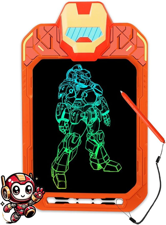 LCD Writing Tablet for Kids 10 Inch Mech Iron Hero for Toddler 3 4 5 6 7 8 - Paint, Doodle Board, Drawing Pad - Travel Toys, Road Trip Car Activities, Birthday Christmas Gift Boys & Man