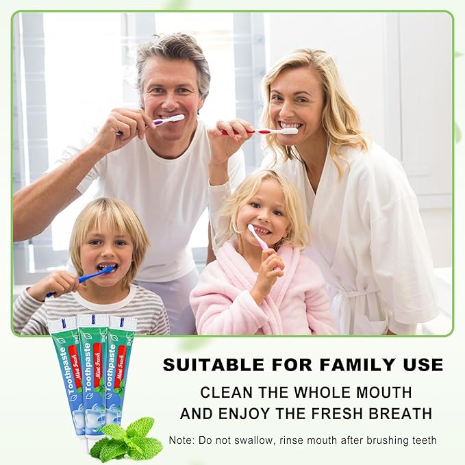 0.35 oz Bulk Travel Size Toothpaste,30 Tubes 10 Grams Extra Small Toothpastes Travel Size Bulk 0.8x3.5 inches Mint Flavor Mini Disposable Toothpaste for Hotel,Guests,Homeless,Office