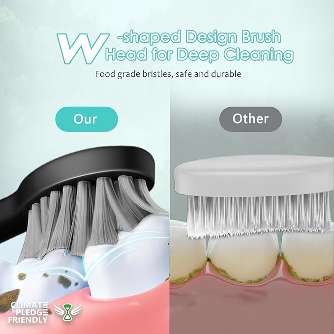 Replacement Heads for Water pik Sonic Fusion 2.0, Extra-Large Size Flossing Toothbrush Head fit for Water pik SF-01 SF-02 SF-03 SF-04 (Black, 5 Count)