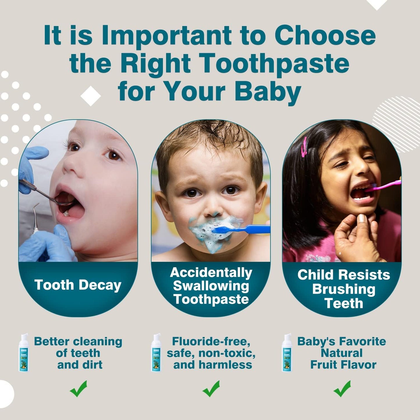 NOHOO Fluoride Free Foam Toothpaste Kids Cantaloupe,Natural Training Toothpaste for Baby Toddler Children Oral Cleaning and Cavity Protection(2 Pack