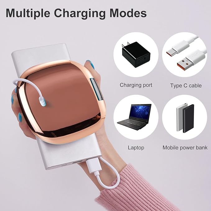 Mocado Compact LED Travel Makeup Mirror - 4 Inches 1X/10X Magnification Travel Mirror with Light Dimmable Double Sides Lighted USB Rechargeable Compact Mirror for Purse,Pocket,Travel(Rose Gold)