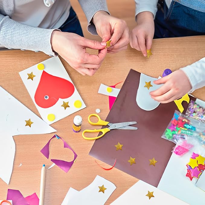 500 PCS Star Stickers, Self-Adhesive Metallic Glitter Foil Sparkly Star Stickers for Reward Behavior Chart Labels, Kids, Students, Teachers Supplies, Sparkly Gold, 1"