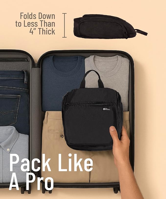 DD D&D Wanderlust D&D Hanging Travel Toiletry Bag for Men and Women – Cosmetics, Makeup and Toiletries Organizer Kit with 10 Compartments