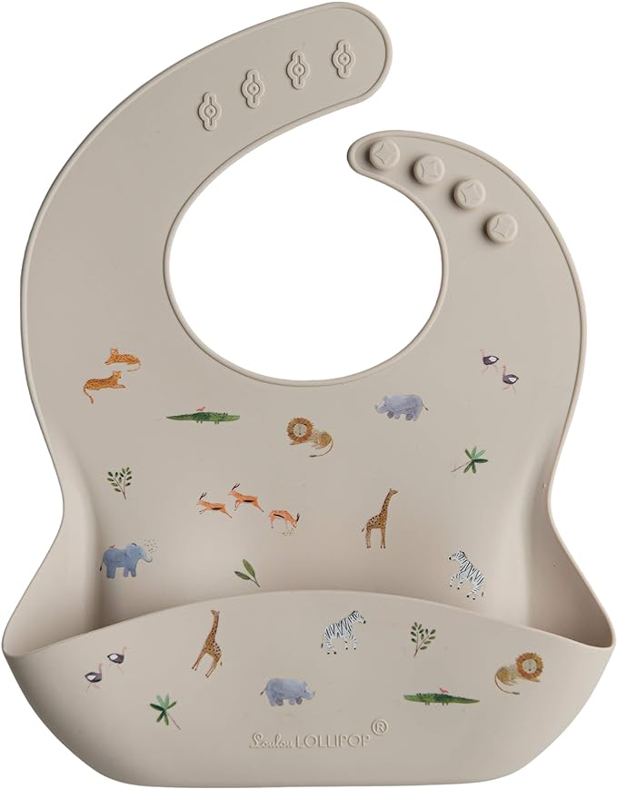 Loulou Lollipop Soft, Waterproof Silicone Feeding Bib for Babies and Toddlers