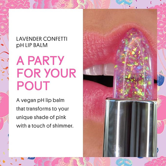 Winky Lux Lavender Glitter Confetti Balm - Hydrating ph Lip Balm, Natural Pink Tint with pH Color Changing, Moisturize & Soften Lips While Leaving Sheer Pink Tint, with Vanilla Scent