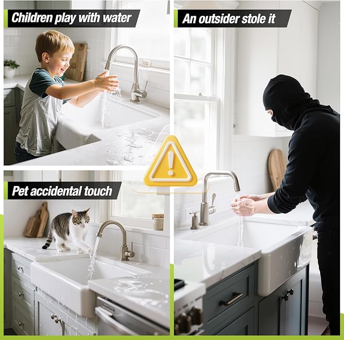 Faucet Lock Guard - Child Proof & Pet Proof Spigot Cover for Kitchen & Bathroom, Universal Anti-Touch Faucet Safety Protector for Kids Toddlers Babies | Double Check Sizes for faucets (Small)