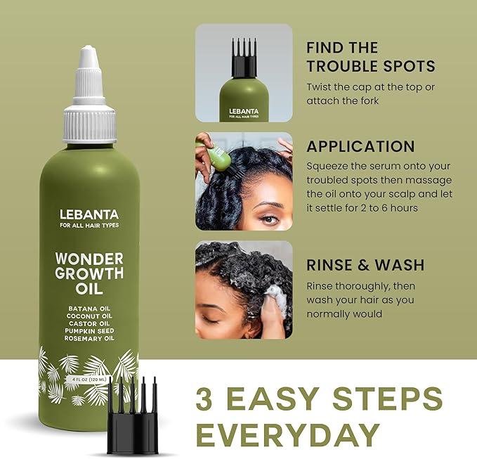Batana Oil For Hair Growth - 100% Pure, Raw & Natural Blend With Organic Castor, Pumpkin Seed, Coconut and Rosemary Oil - Thicker, Stronger Hair Gifts For Men & Women Scalp (1 Pack)