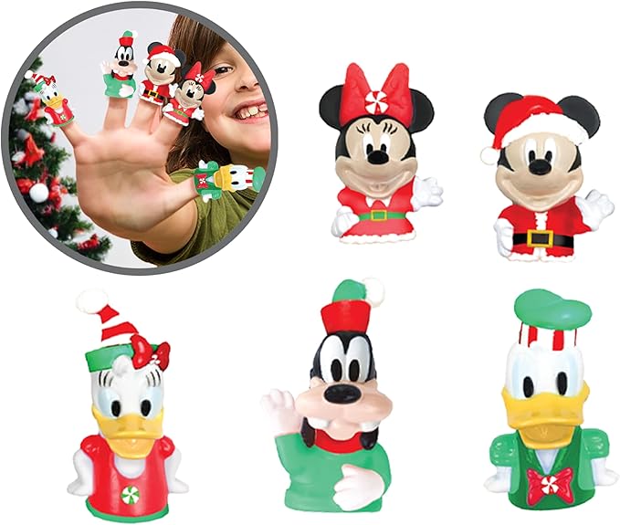 Disney Holiday Mickey and Friends Bath Toys - 11 pc Bath Value Set, Bath Toys, Finger Puppets, Rinse Cups, Foam Pump, Bath squirters