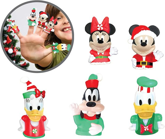 Disney Holiday Mickey and Friends Bath Toys - 11 pc Bath Value Set, Bath Toys, Finger Puppets, Rinse Cups, Foam Pump, Bath squirters