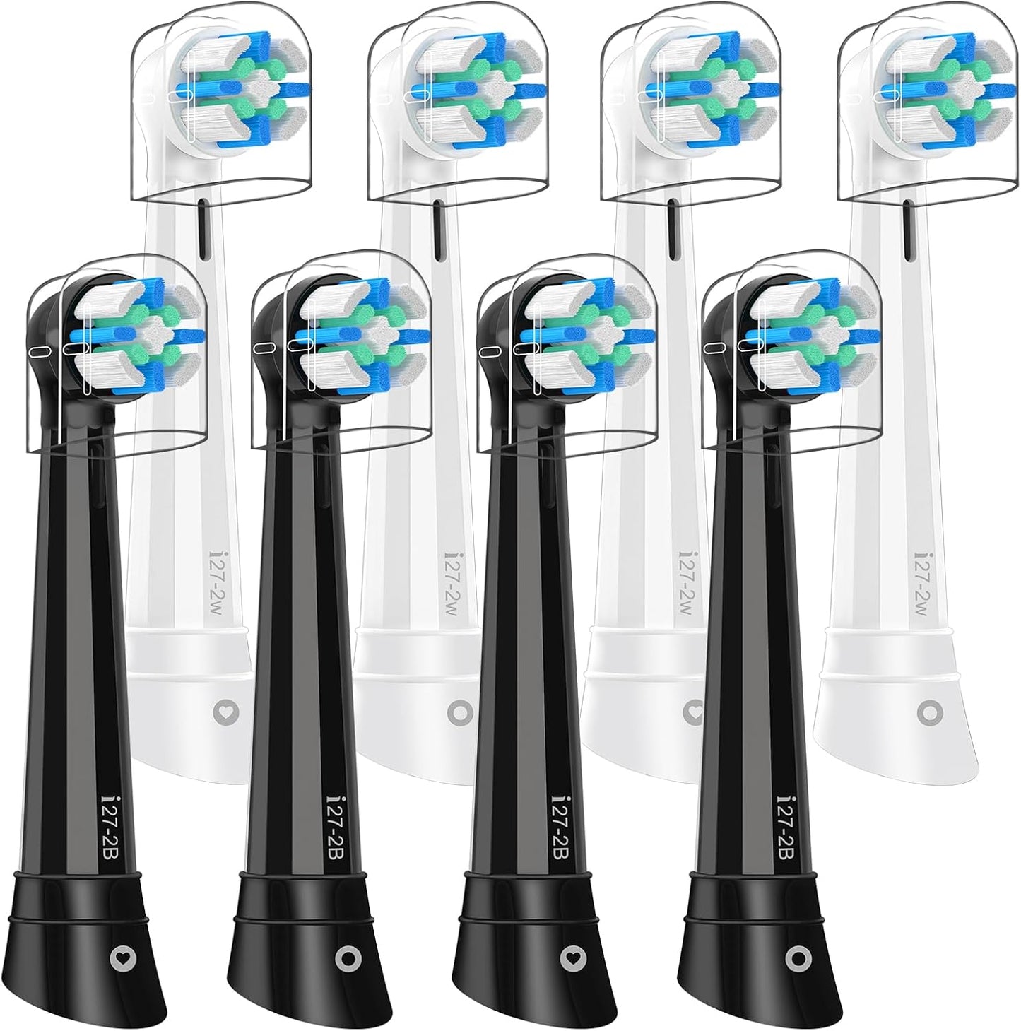 8 PCS IO Replacement Heads Compatible with Oral b IO 2/3/4/5/6/7/8/9/10 Series Electric Toothbrush, Brush Heads Refills Compatible with Oral B IO (Black/White)
