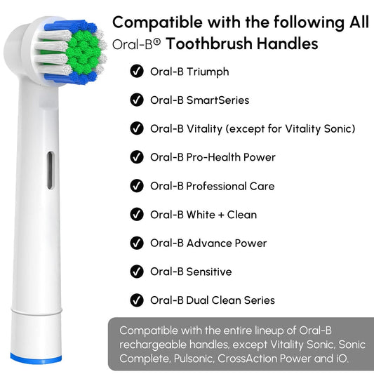 Replacement Toothbrush Heads Compatible with Oral-B Braun, 4 Pcs Professional Electric Toothbrush Heads Brush Heads for Oral B Replacement Heads Refill Pro 500/1000/1500/3000/3757/5000/7000/7500/8000