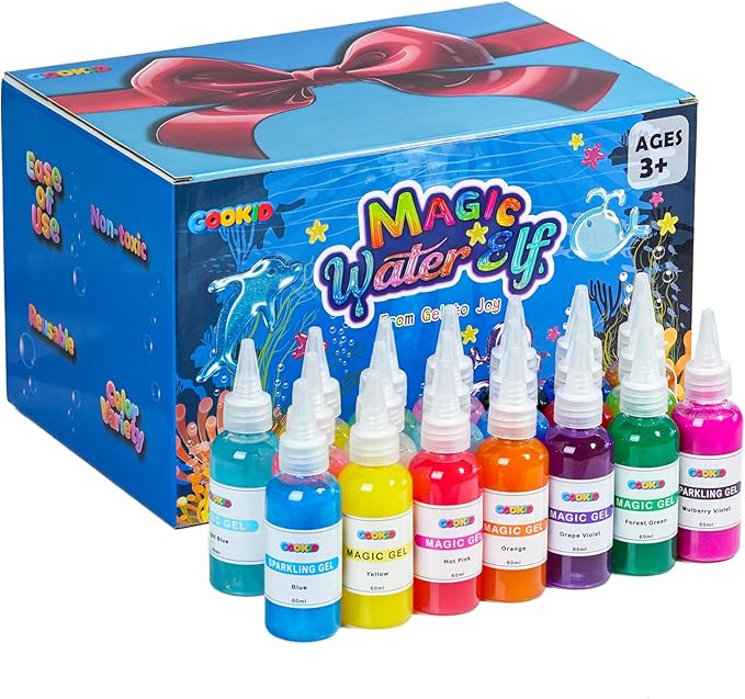 Magic Water Elf Toy Kit for Kids Ages 3-12, DIY Sensory Craft with 20 Bottles of Magic Gel, 20 Molds, STEM Educational Science Activity, Water Beads for Kids Ages 6-12, Birthday Party Gifts
