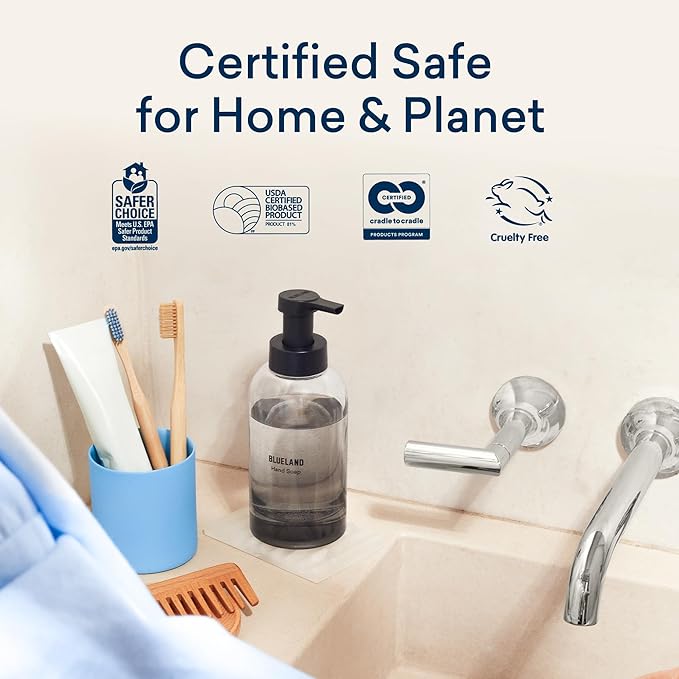 BLUELAND Foaming Hand Soap Refill Tablets, 10-Pack, Garden Blooms Variety Scents, Eco Friendly Cleaning Products, 10 x 9 Fl oz