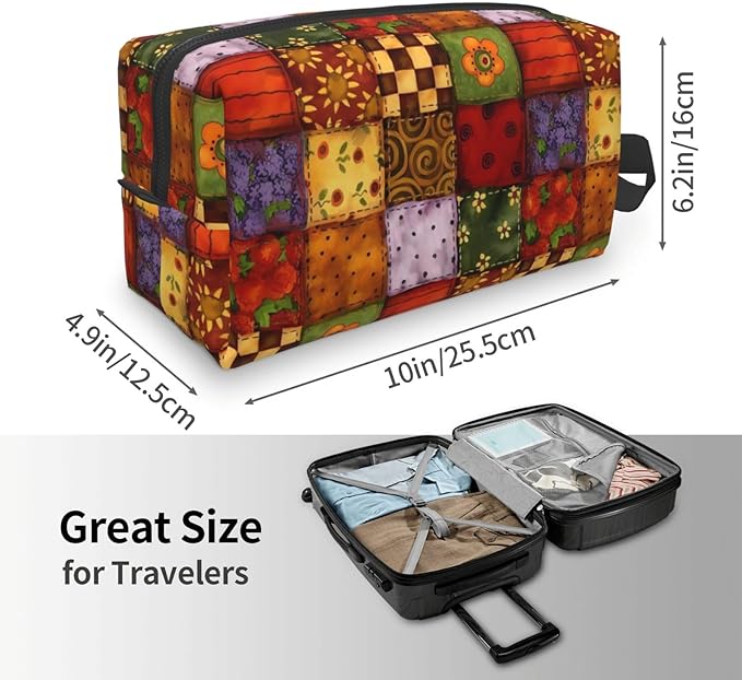 Classic Country Floral Toiletry Bag for Women Men Portable Travel Wash Bag Waterproof Gym Shaving Toiletries Cosmetic Organizer Bag, Shower Bathroom Toiletries Accessories Makeup Bag with Handle