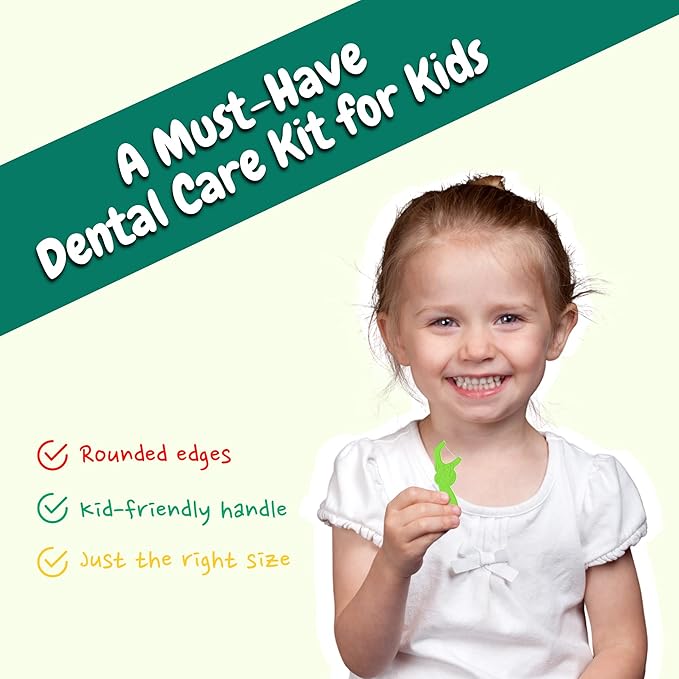 Dr. Ram's Fun Flexi Flossers for Kids - Anti-Ouch Shaped Kids Dental Floss with Puzzle and Game - Light Citrus Fruit Scent Kid Floss (75 Count)