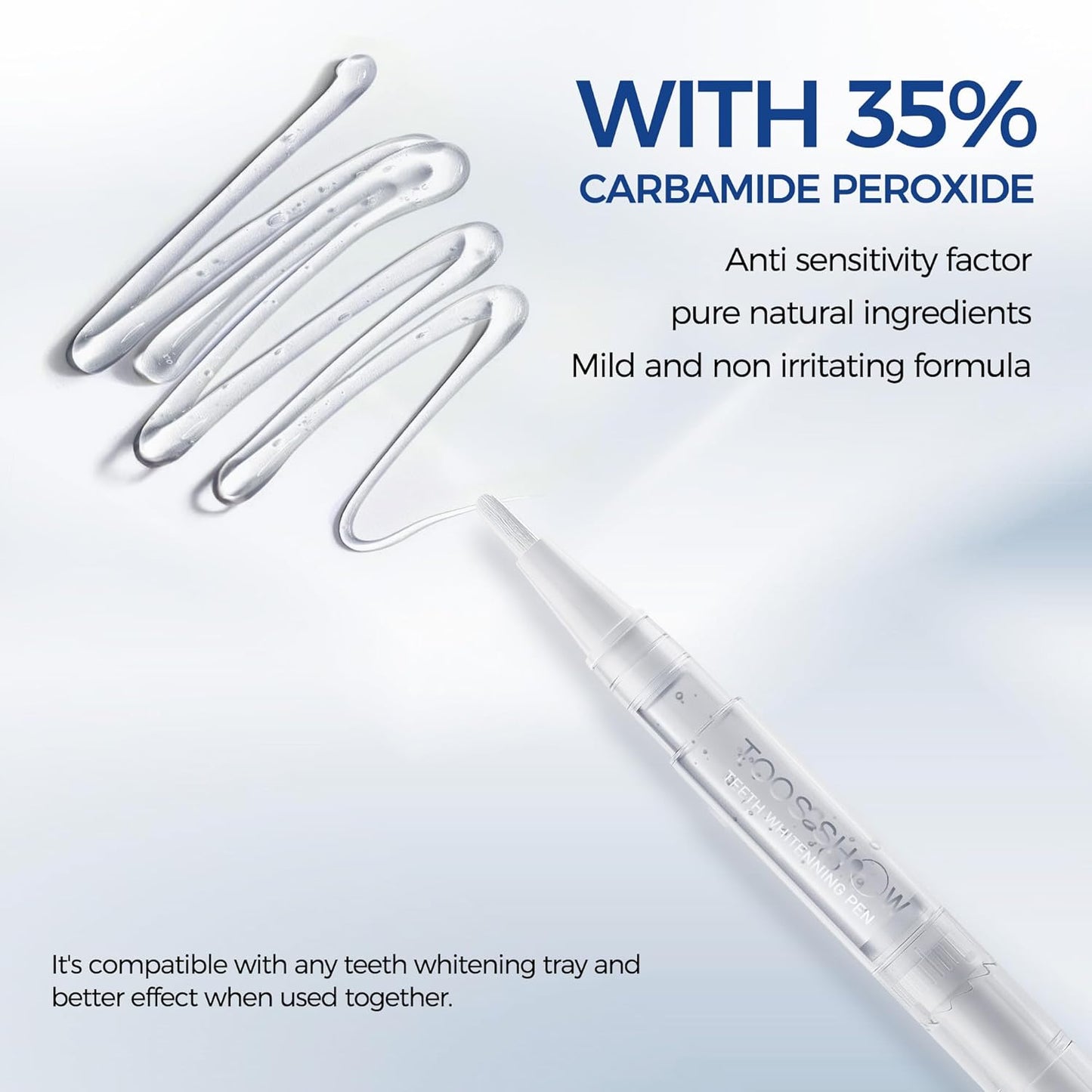 5 x Teeth Whitening Pen Gel (4+1 Desensitizing Gel), No Sensitivity Teeth Whitening Gel Kit, Effective Teeth Whitener, Travel-Friendly Tooth Whitening Pen, Carbamide Peroxide Tooth Bleaching
