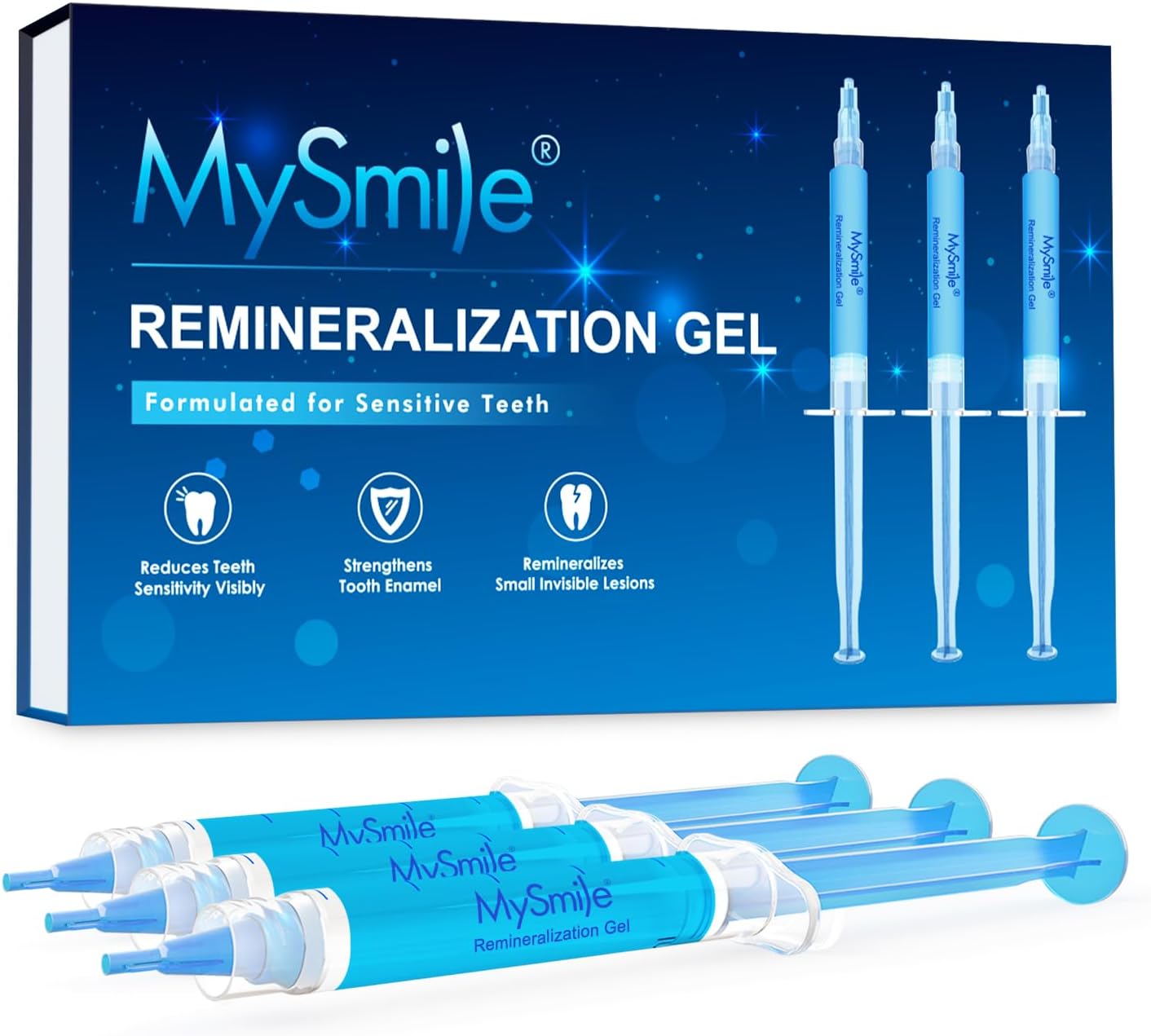 MySmile Remineralization Gel, Remineralizing Gel for Reduce Teeth Sensitivity After Teeth Whitening, Teeth Desensitizing Gel, Strengthen Tooth Enamel, Great for Sensitivity Treatment, 3ML*3PCS