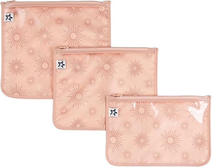 Tiny Twinkle Diaper Bag Organizing Pouches | Mess-Proof Clear Front Travel Organizer Bags | TSA Approved Toiletry Bag Set for Baby and Mom Essentials