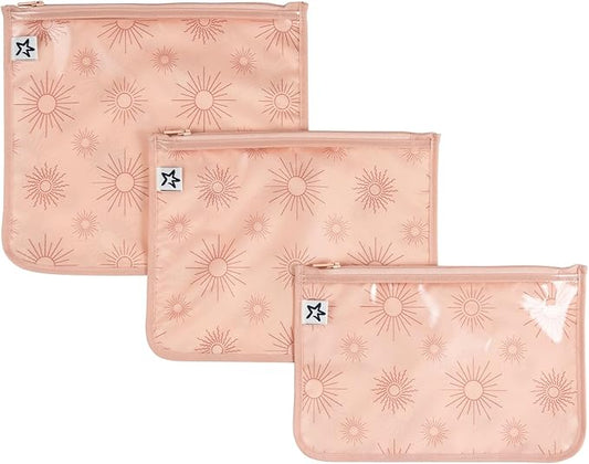 Tiny Twinkle Diaper Bag Organizing Pouches | Mess-Proof Clear Front Travel Organizer Bags | TSA Approved Toiletry Bag Set for Baby and Mom Essentials