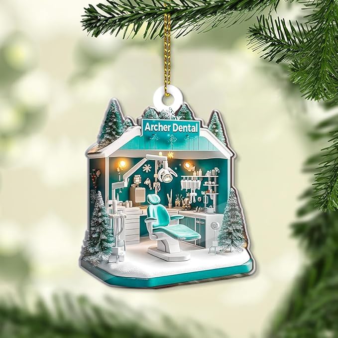 Custom Dentist Christmas Ornaments, Personalzied Christmas Dental Gifts, Custom Dentist Ornaments, Personalized Hanging Decor Dental Gifts 03