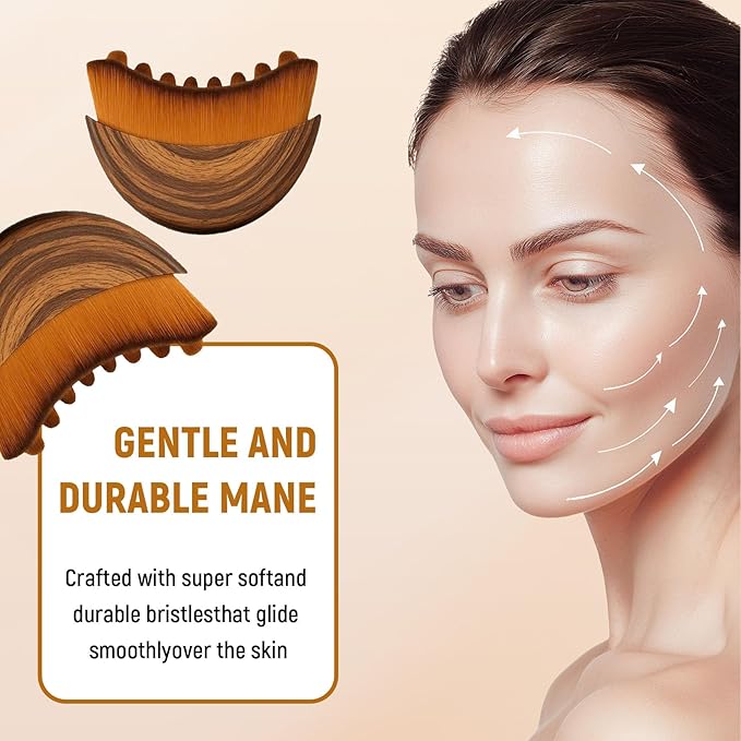 Lymphatic Contour Face Brush,Dry Lymphatic Contour Face Brush Soft Set,Lymphatic Drainage Massager for Face,Chin & Neck Relaxation,Portable Beauty Tool with Travel Case. Style B