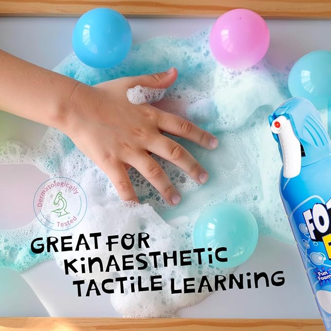 FOZZI’S Brilliant Blue Bath Foam Soap for Kids (3 Pack) - Fun Aerosol Spray - Fluffy Bubble Soap for Playtime - Gentle Cleanser Foaming Body Wash - Safe Bath Fun for Everyday Wash