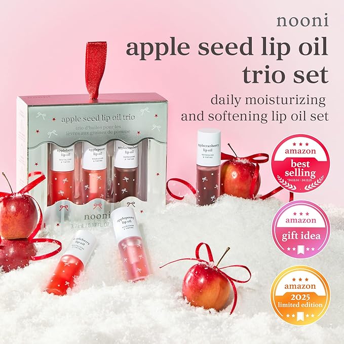 NOONI Korean Lip Oil Gift Set + Appletea + Applecherry Lip Oil