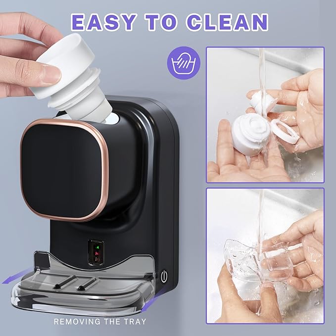 Wekity Automatic Toothpaste Dispenser,Wall Mounted Electric Toothpaste Dispenser for Kids and Adults,Toothpaste Dispenser for Bathroom (Black)