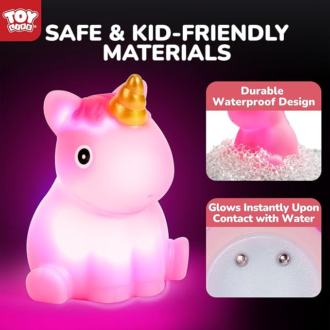 TOY Life 6 PC Mermaid Light Up Bath Toy for Kids, No Hole Glow Bath Toys for Kids Ages 4-8, Baby Toddler Bath-Time Gifts for Easter, Halloween, Christmas, Ideal for Shower, Bathtub, Swimming Pool