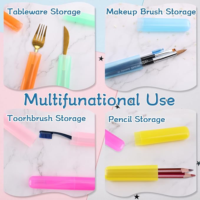 NICEMOVIC 120 Piece Toothbrush Holder, Portable Plastic Dust Proof Breathable, Indoor/Outdoor Travel Trip Camping School