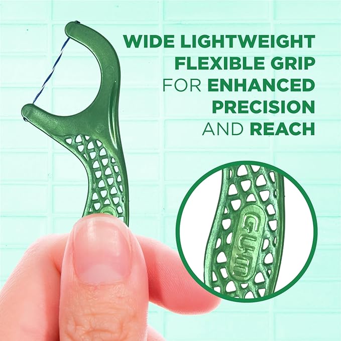 GUM Twisted Mint Floss Picks - Twisted Threads, Shred-Resistant Floss, Easy Grip Handle, 90 Count(Pack of 6)