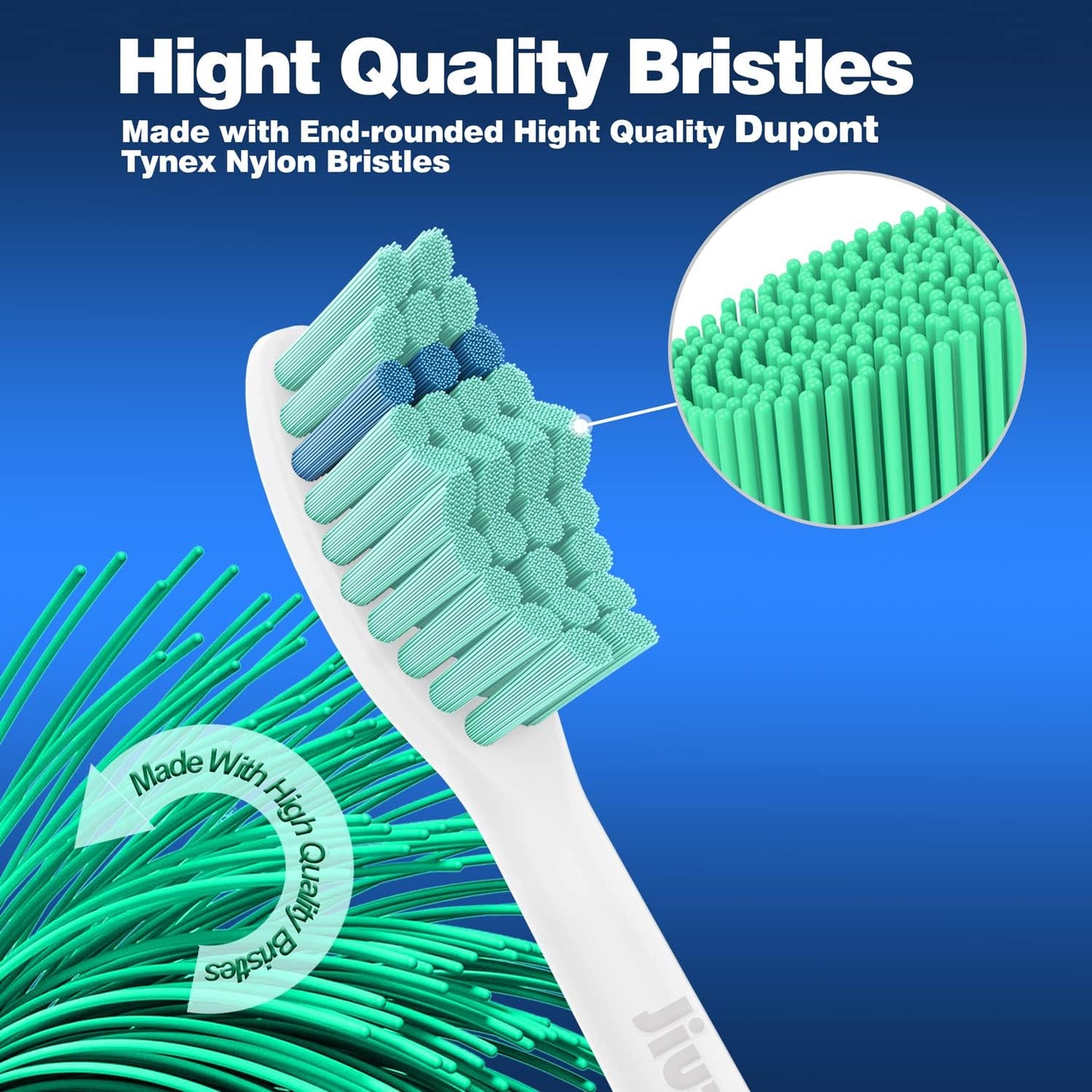 Toothbrush Replacement Heads for Philips Sonicare E-Series, Essence, Elite, Advance, CleanCare Screw-on Electric Toothbrush Heads HX7022/66, 6 Pack