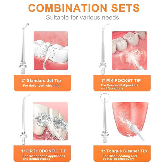 Replacement Tips for Bitvae C2/C5/C6 Water Flosser, Replacement Heads Oral Irrigator Jet Tips with Storage Case Only CompatibleC2/ C5/C6 Water Flosser